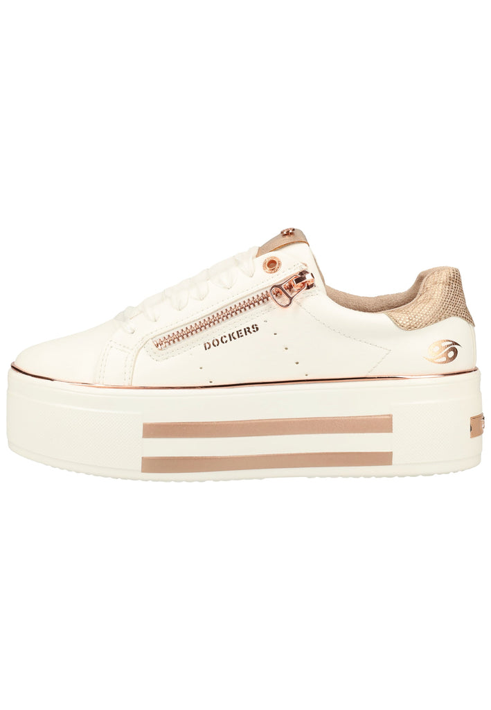 Dockers Sneaker Lederimitat Weiß/Rosa