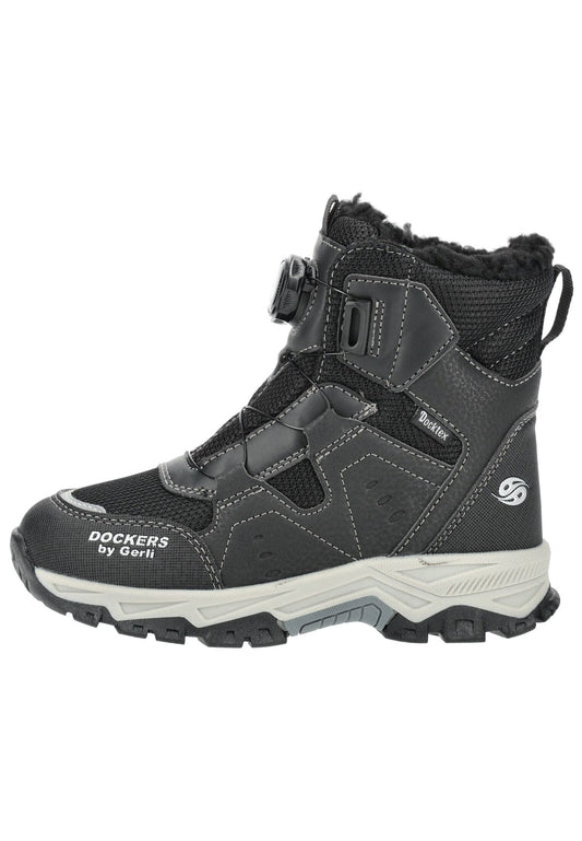 Dockers Stiefel Lederimitat Schwarz Warmfutter