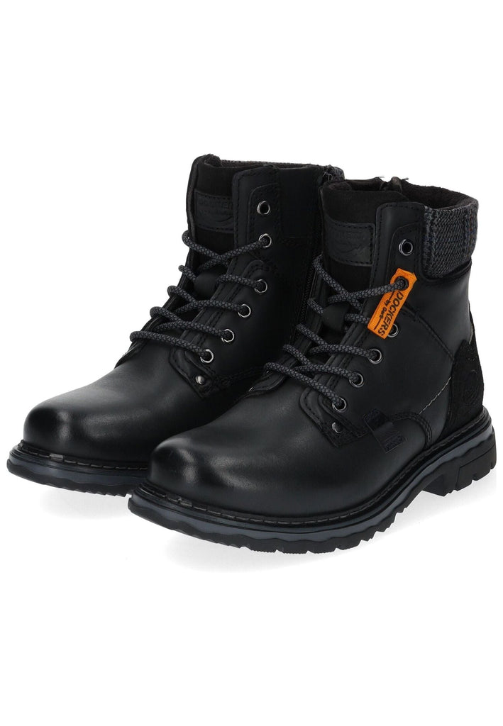 Dockers Stiefelette Leder Schwarz Warmfutter