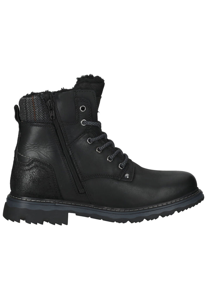 Dockers Stiefelette Leder Schwarz Warmfutter