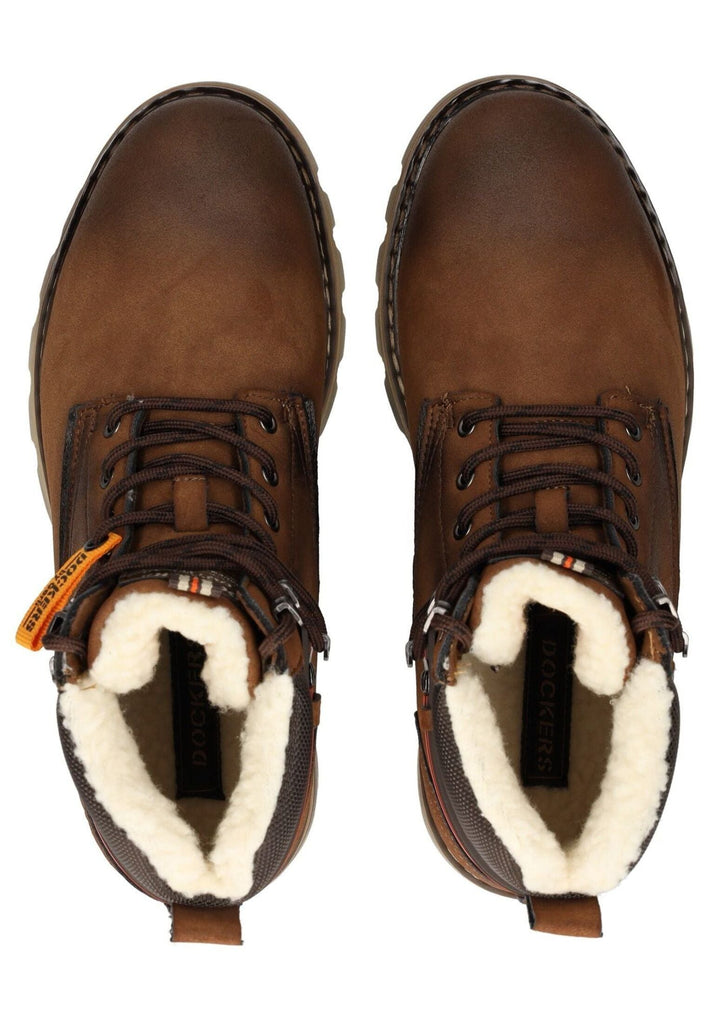 Dockers Stiefelette Lederimitat Braun Warmfutter