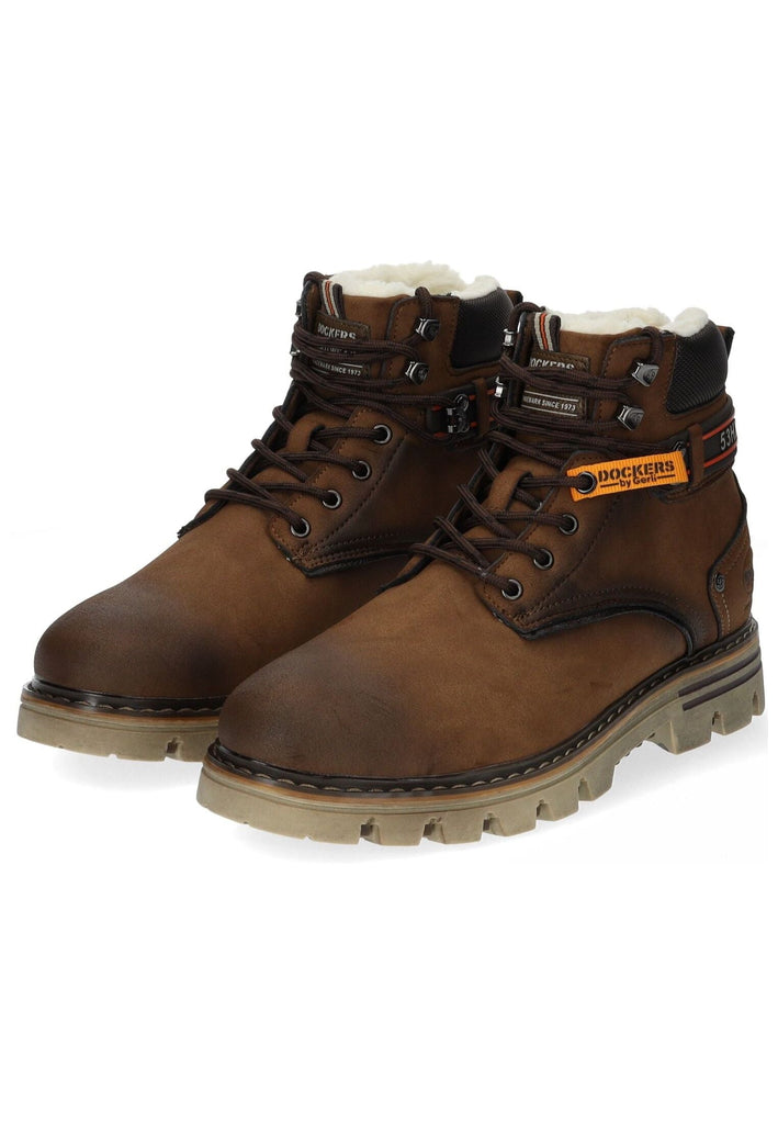 Dockers Stiefelette Lederimitat Braun Warmfutter