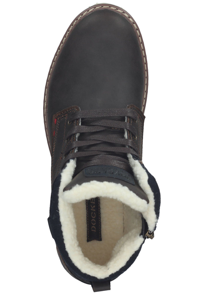 Dockers Stiefelette Lederimitat Braun Warmfutter