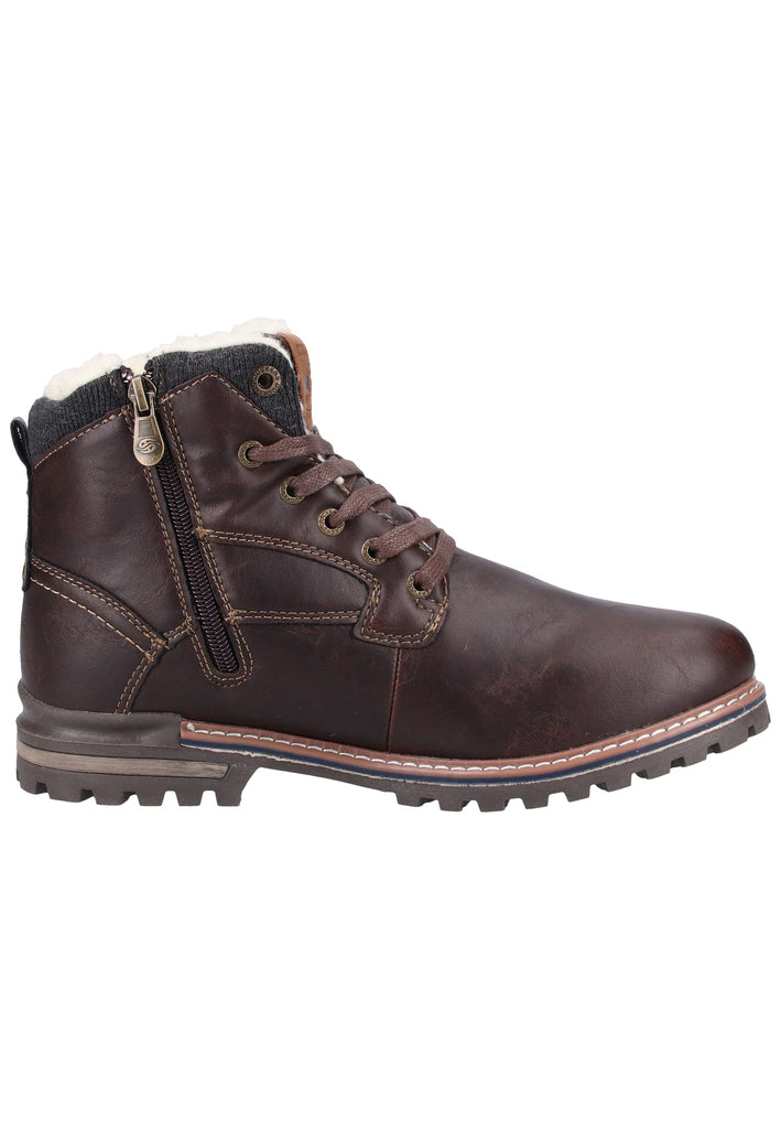 Dockers Stiefelette Lederimitat Braun Warmfutter