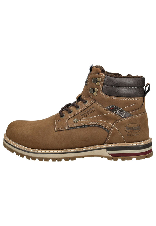 Dockers Stiefelette Lederimitat Braun Warmfutter