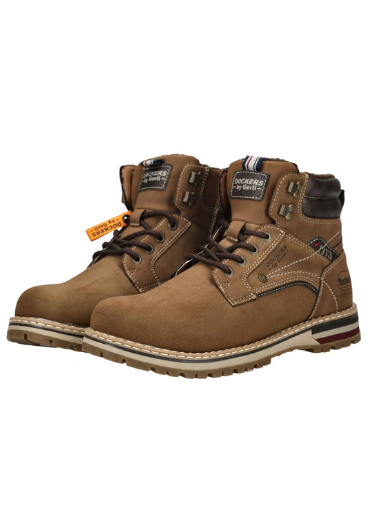 Dockers Stiefelette Lederimitat Braun Warmfutter