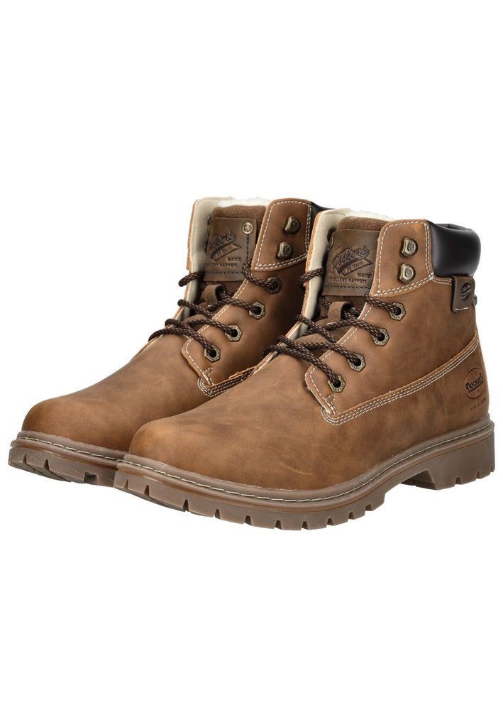 Dockers Stiefelette Lederimitat Cognac Warmfutter