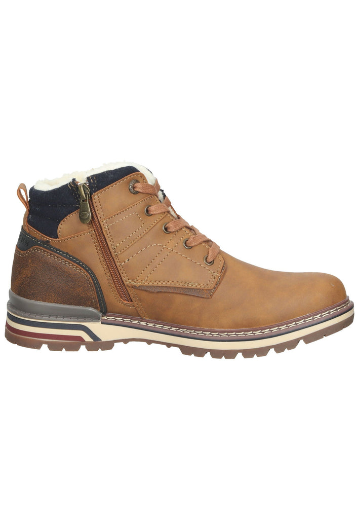 Dockers Stiefelette Lederimitat Cognac Warmfutter