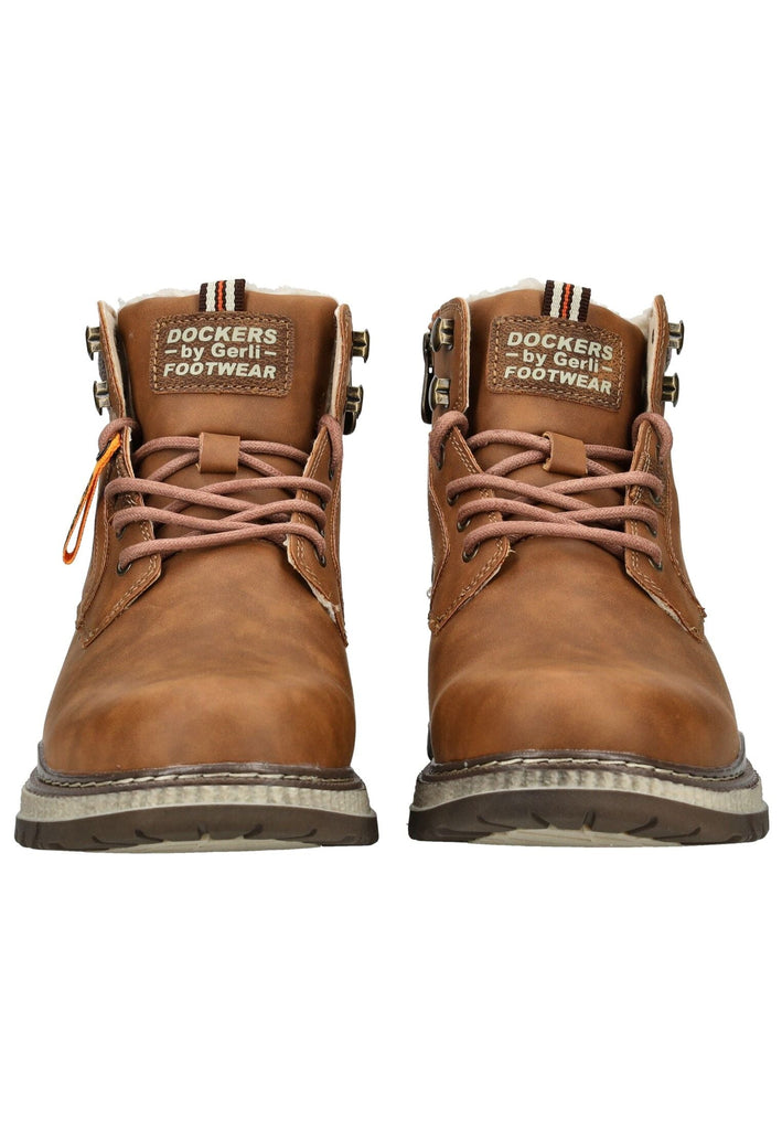 Dockers Stiefelette Lederimitat Cognac Warmfutter