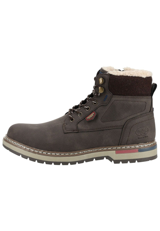 Dockers Stiefelette Lederimitat Dunkelbraun Warmfutter