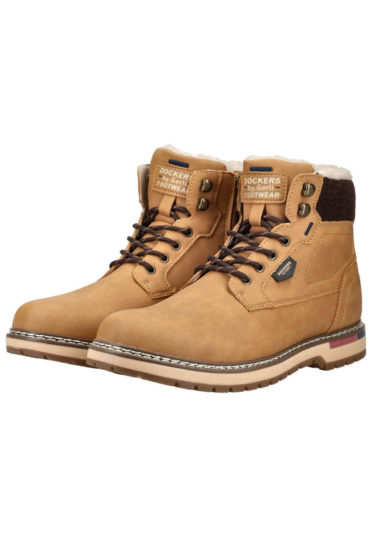 Dockers Stiefelette Lederimitat Golden Tan Warmfutter