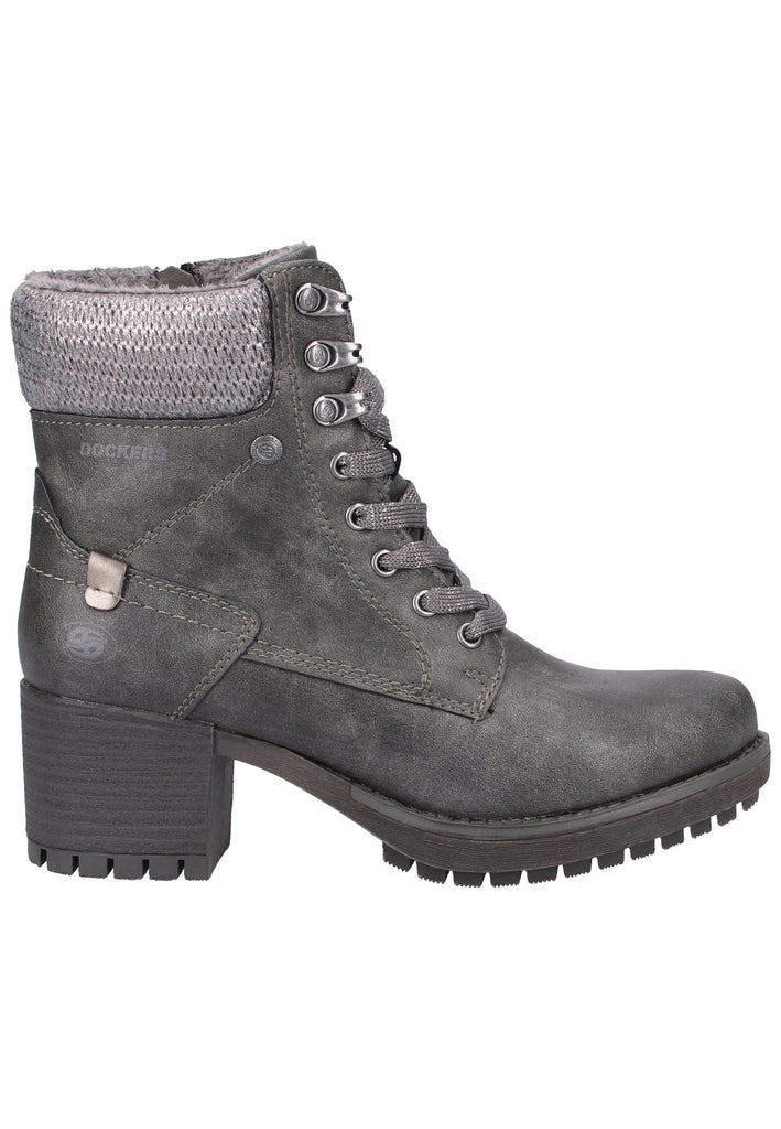Dockers Stiefelette Lederimitat Grau Warmfutter