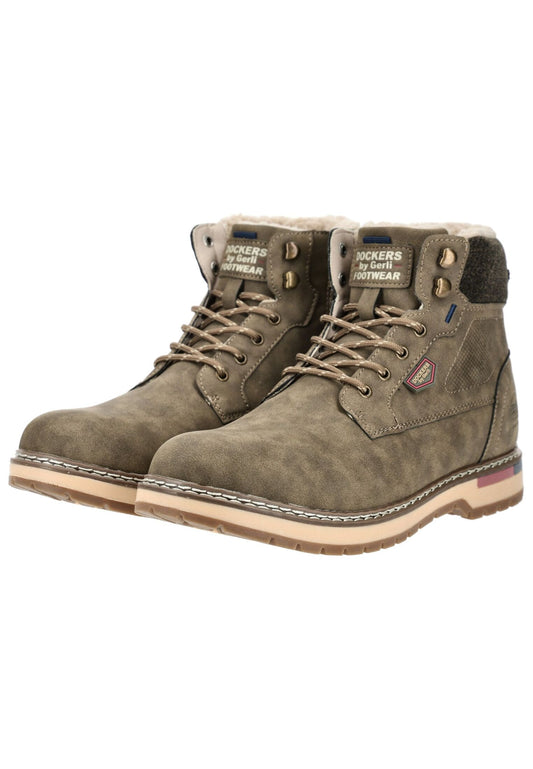 Dockers Stiefelette Lederimitat Khaki Warmfutter