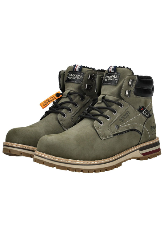 Dockers Stiefelette Lederimitat Olive Warmfutter