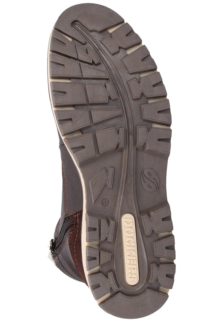 Dockers Stiefelette Lederimitat Schoko Warmfutter