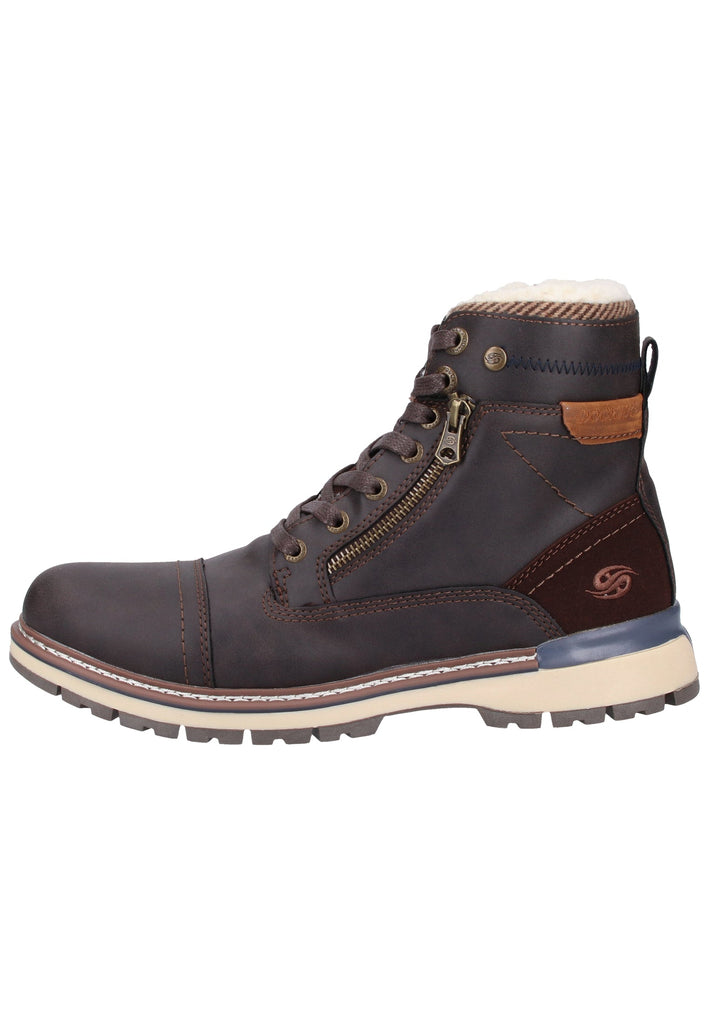 Dockers Stiefelette Lederimitat Schoko Warmfutter
