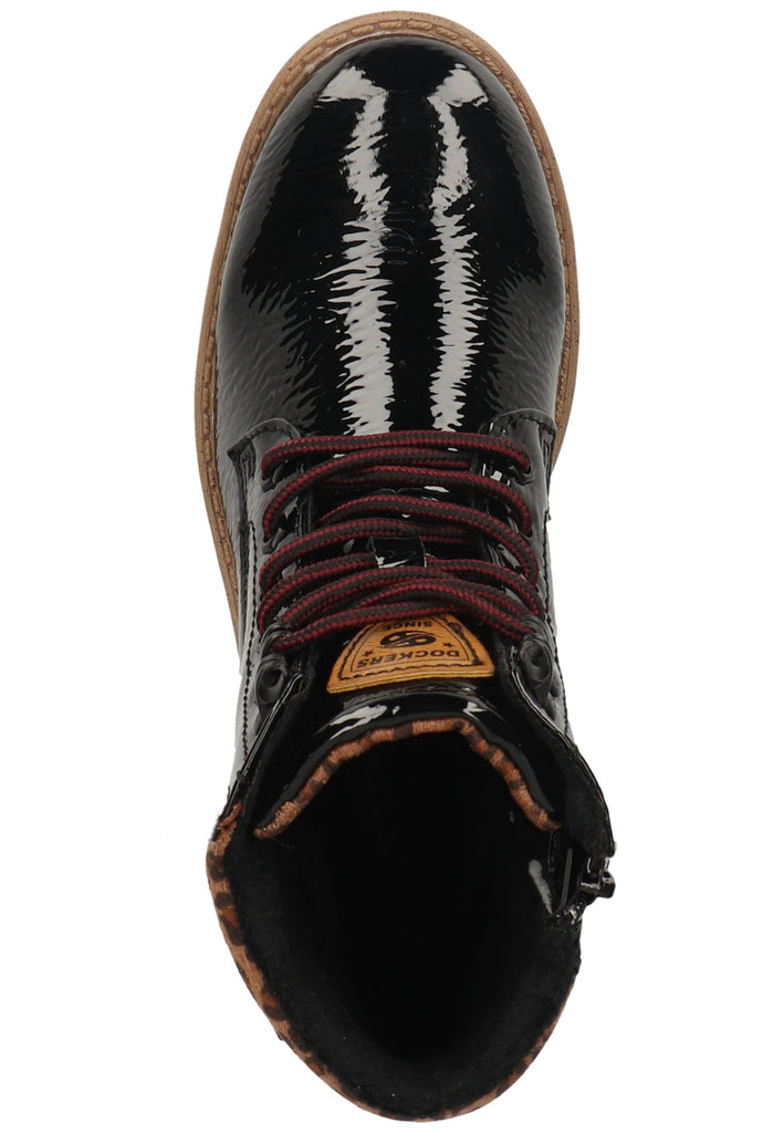 Dockers Stiefelette Lederimitat Schwarz/Braun Warmfutter