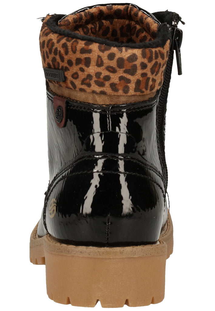 Dockers Stiefelette Lederimitat Schwarz/Braun Warmfutter