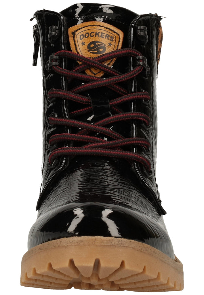 Dockers Stiefelette Lederimitat Schwarz/Braun Warmfutter