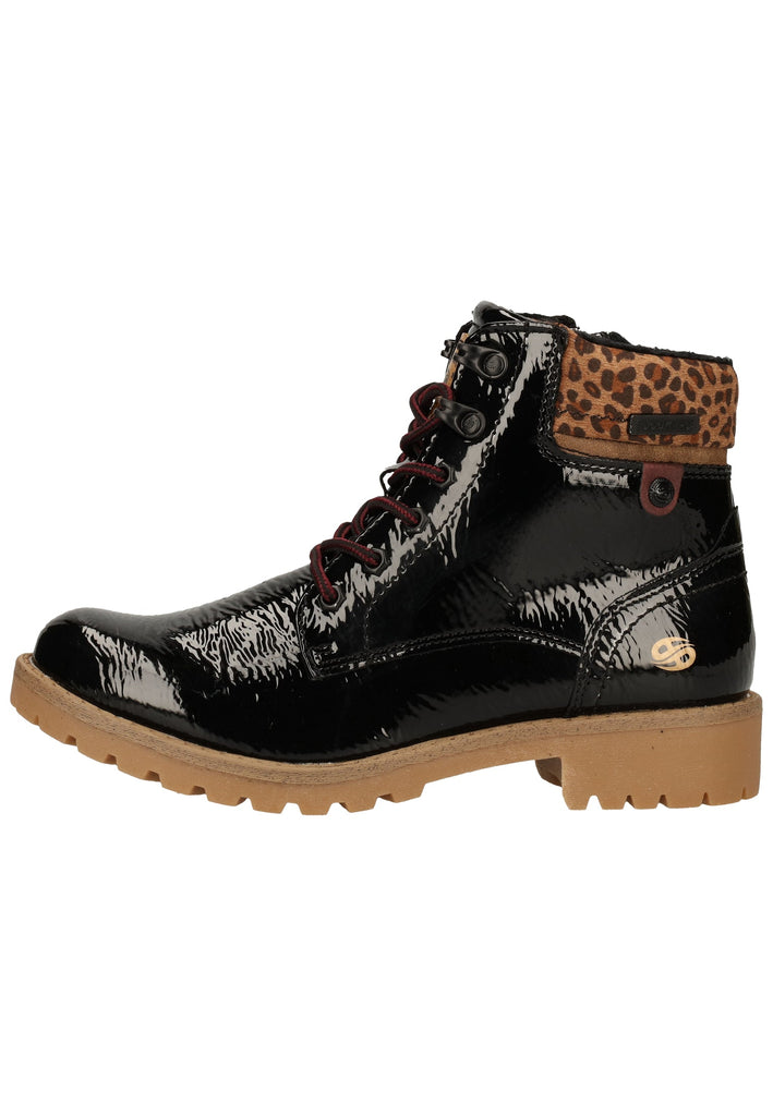 Dockers Stiefelette Lederimitat Schwarz/Braun Warmfutter