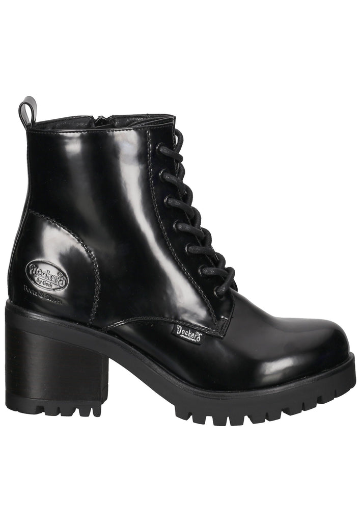 Dockers Stiefelette Lederimitat Schwarz Lack