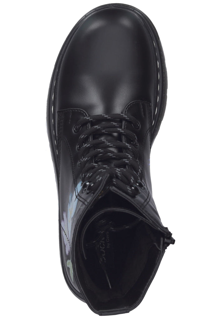 Dockers Stiefelette Lederimitat Schwarz Multi