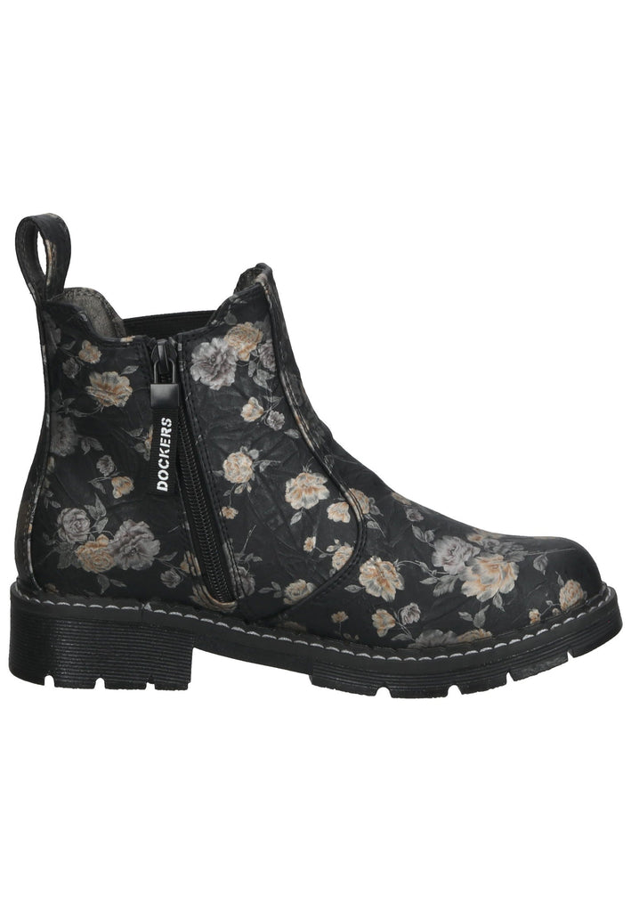 Dockers Stiefelette Lederimitat Schwarz Multi