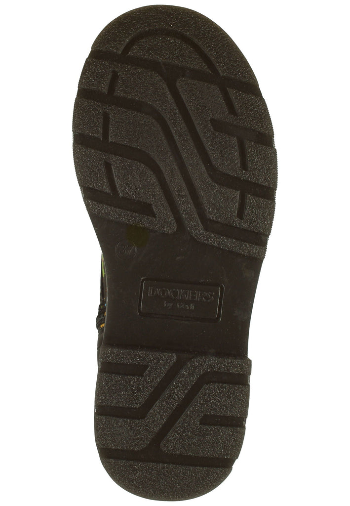 Dockers Stiefelette Lederimitat Schwarz Multi