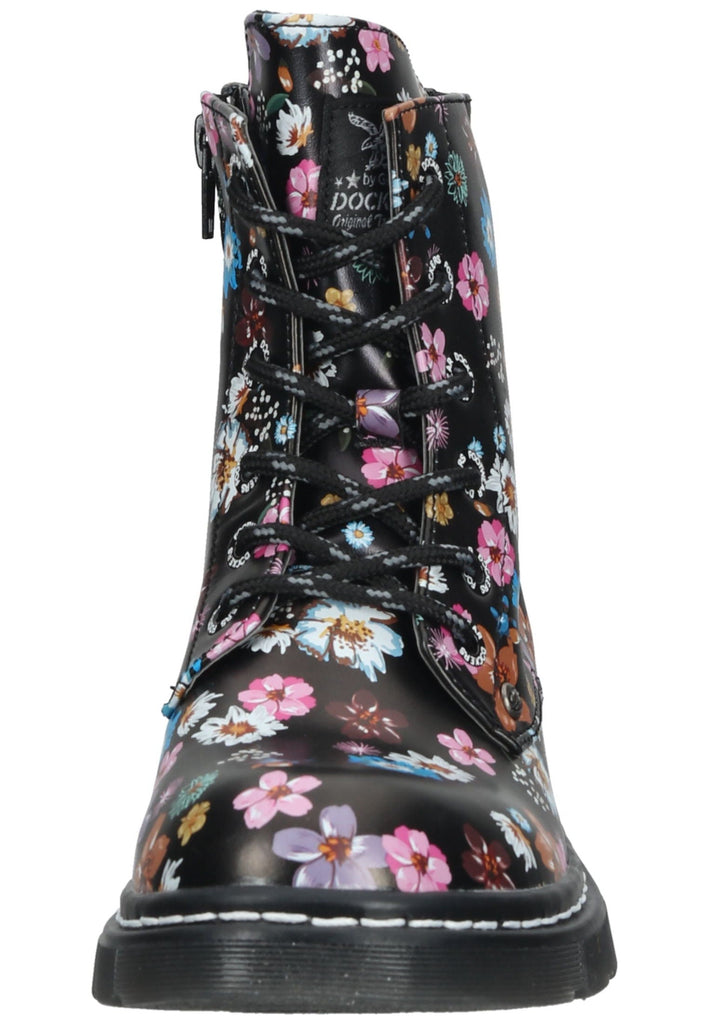 Dockers Stiefelette Lederimitat Schwarz Multi