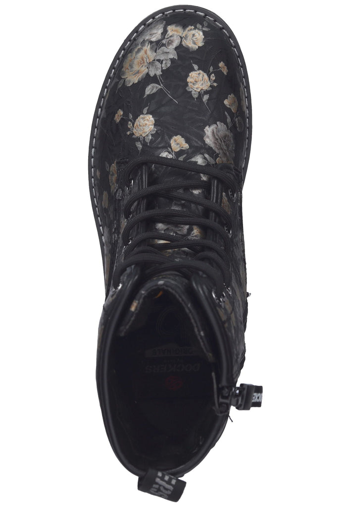 Dockers Stiefelette Lederimitat Schwarz Multi