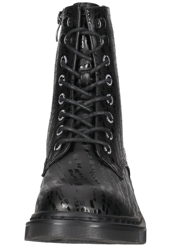 Dockers Stiefelette Lederimitat Schwarz Multi