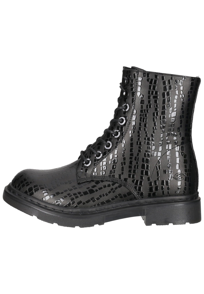 Dockers Stiefelette Lederimitat Schwarz Multi