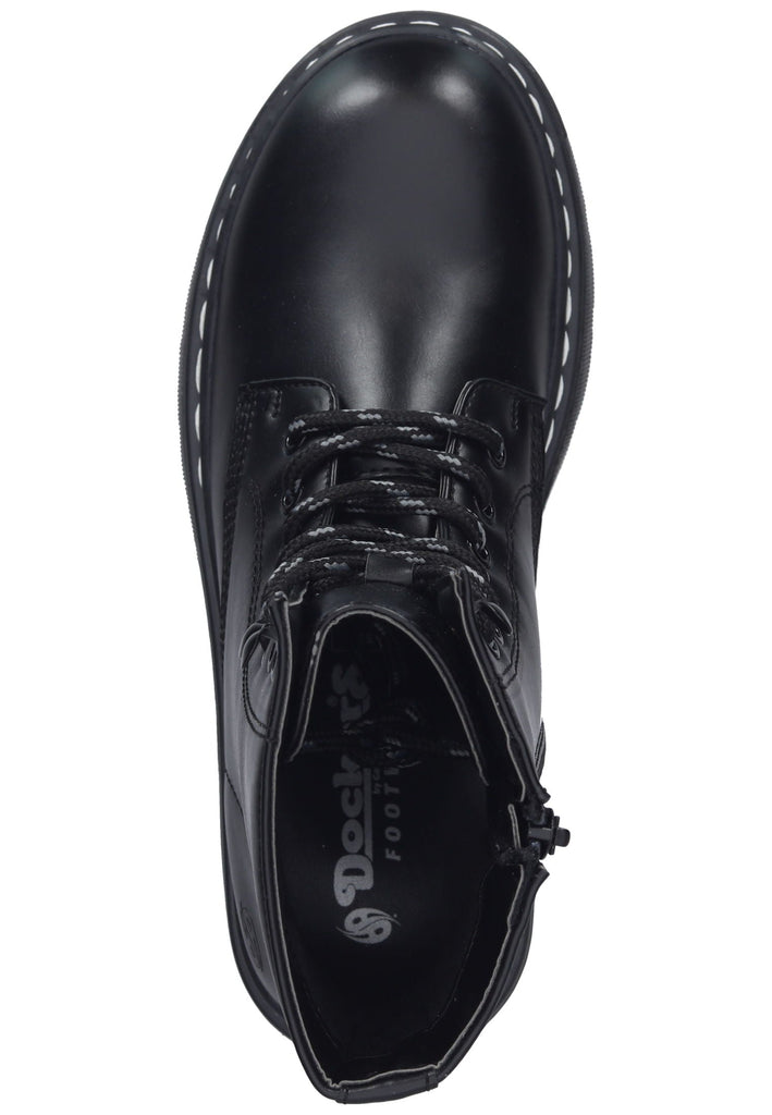 Dockers Stiefelette Lederimitat Schwarz/Schwarz