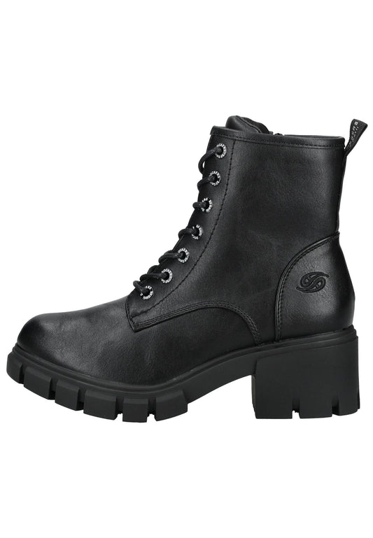 Dockers Stiefelette Lederimitat Schwarz/Schwarz