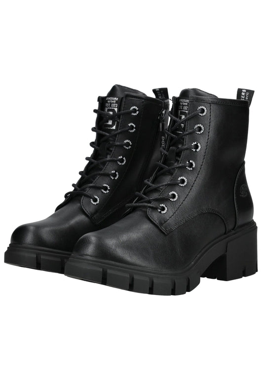 Dockers Stiefelette Lederimitat Schwarz/Schwarz
