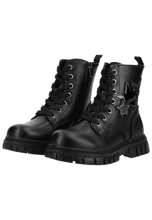 Dockers Stiefelette Lederimitat Schwarz/Silber Warmfutter