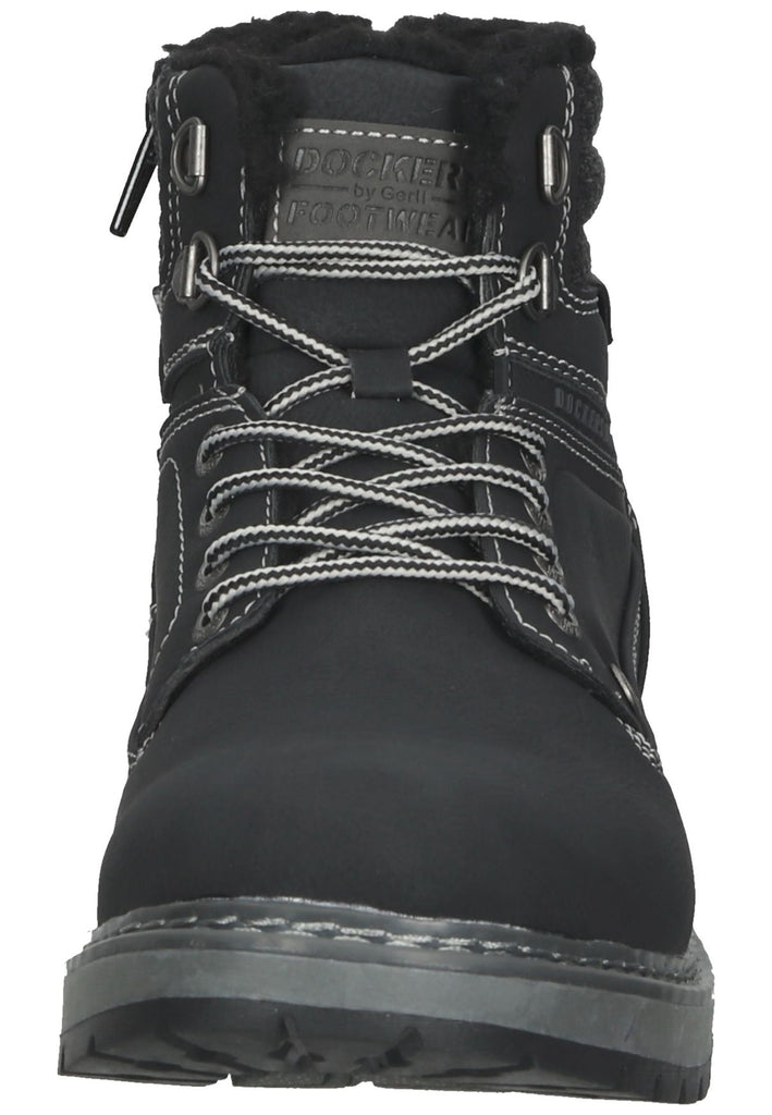 Dockers Stiefelette Lederimitat Schwarz Warmfutter