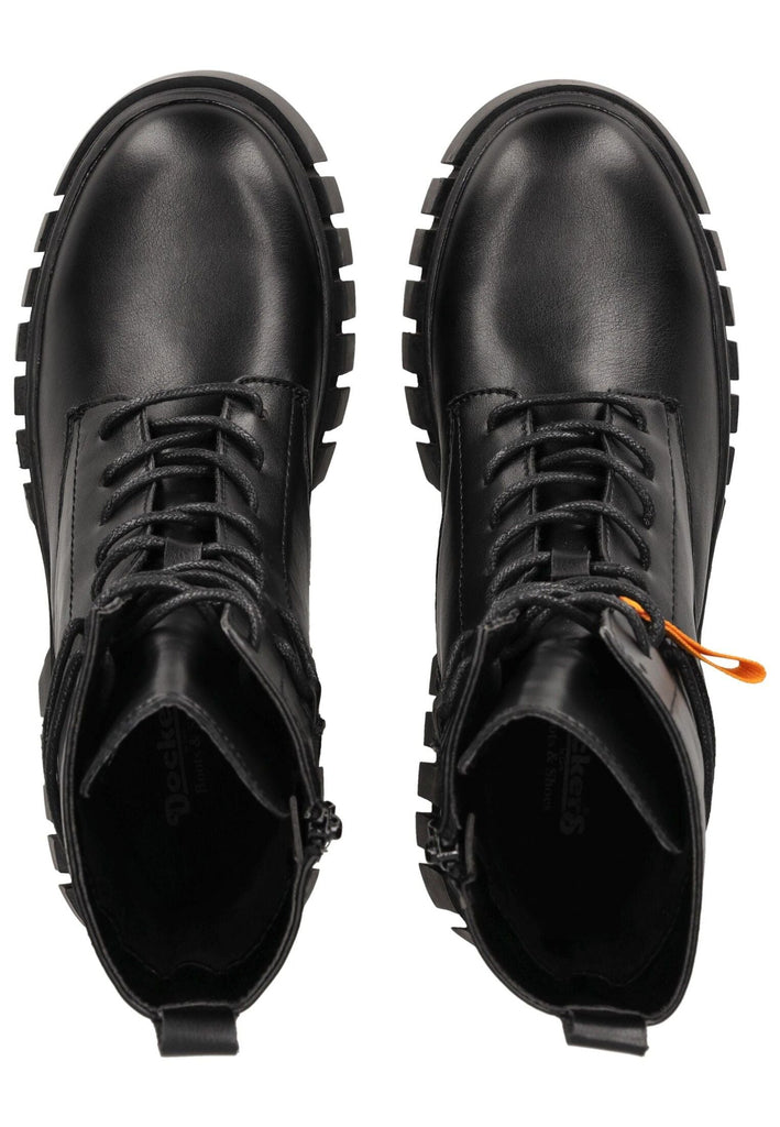 Dockers Stiefelette Lederimitat Schwarz Warmfutter