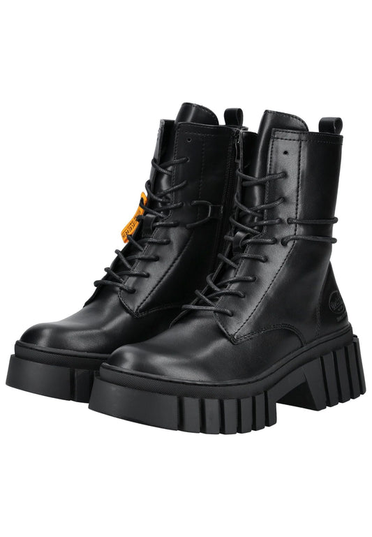 Dockers Stiefelette Lederimitat Schwarz Warmfutter