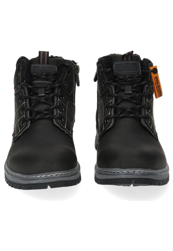 Dockers Stiefelette Lederimitat Schwarz Warmfutter