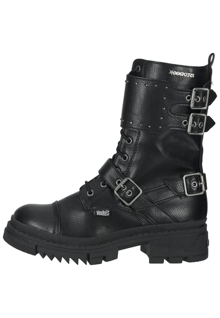 Dockers Stiefelette Lederimitat Schwarz Warmfutter
