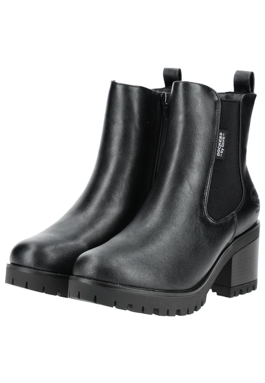 Dockers Stiefelette Lederimitat Schwarz Warmfutter