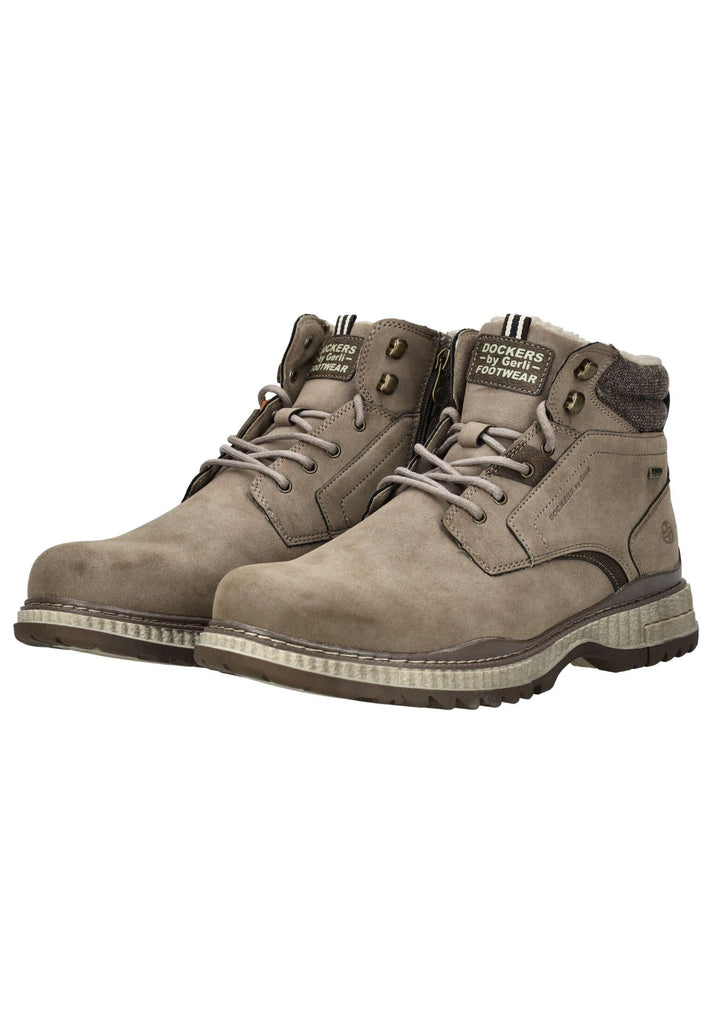 Dockers Stiefelette Lederimitat Taupe Warmfutter
