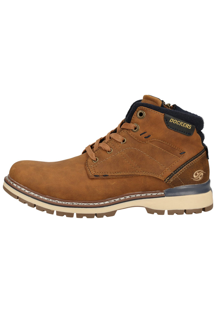 Dockers Stiefelette Lederimitat/Textil Cognac