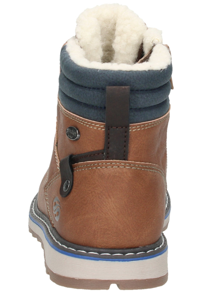 Dockers Stiefelette Lederimitat/Textil Cognac Warmfutter