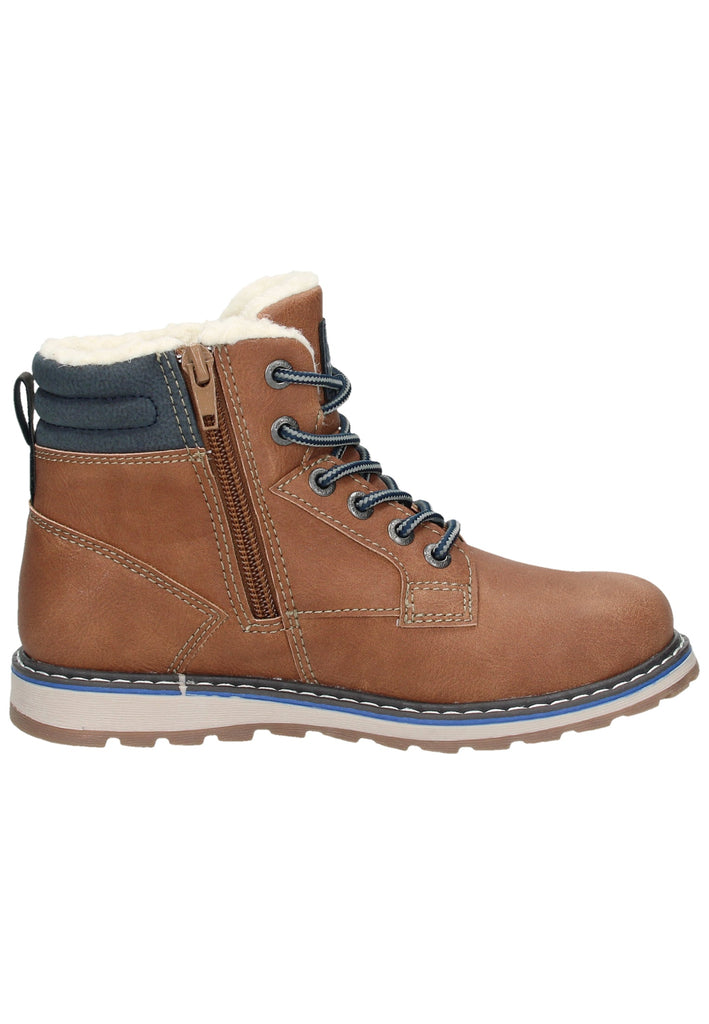 Dockers Stiefelette Lederimitat/Textil Cognac Warmfutter