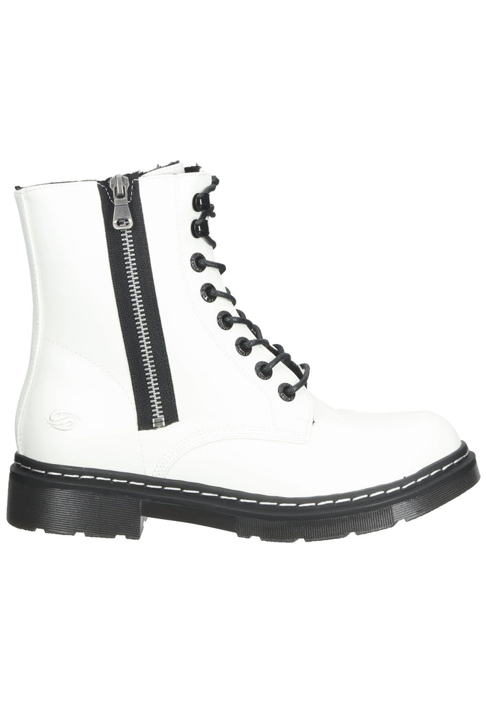 Dockers Stiefelette Lederimitat Weiß/Schwarz Warmfutter