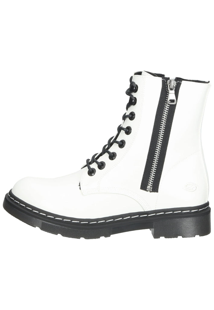 Dockers Stiefelette Lederimitat Weiß/Schwarz Warmfutter