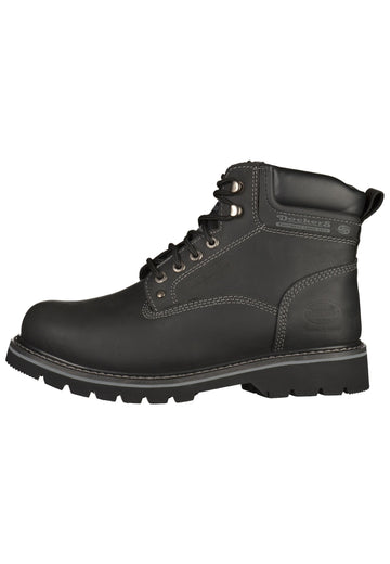 Stiefeletten Dockers Stiefelette Leder Schwarz Warmfutter