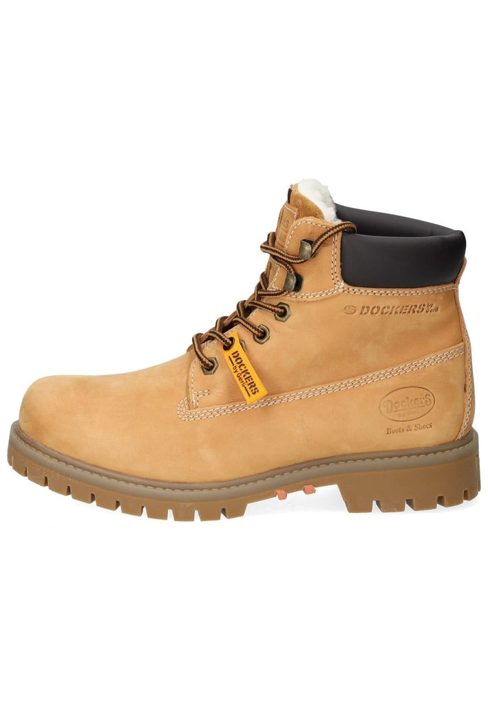 Stiefeletten Dockers Stiefelette Leder Tan Warmfutter